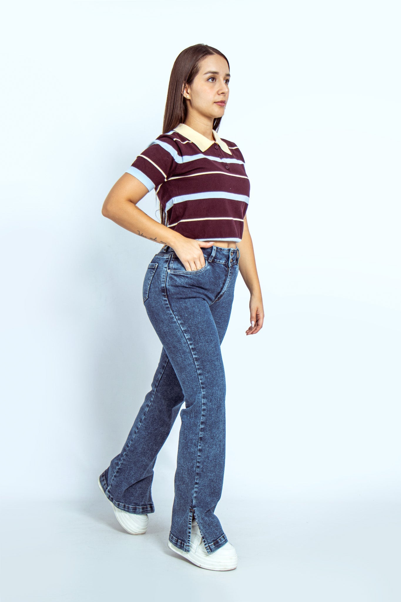 Joy Staz Colombian Jeans Clasico Pierna Recta con Slit Inferior 116011 Jeans Colombianos