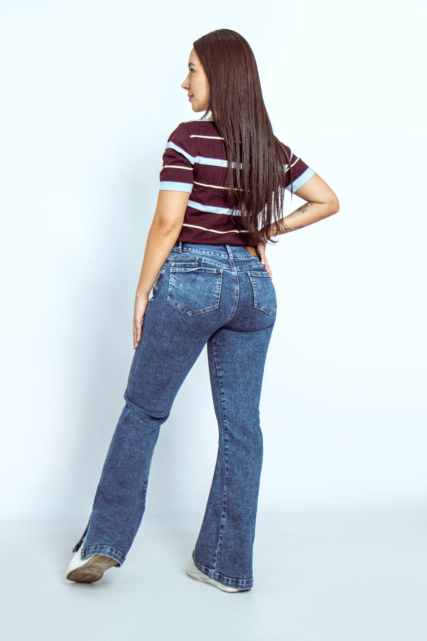 Joy Staz Colombian Jeans Clasico Pierna Recta con Slit Inferior 116011 Jeans Colombianos