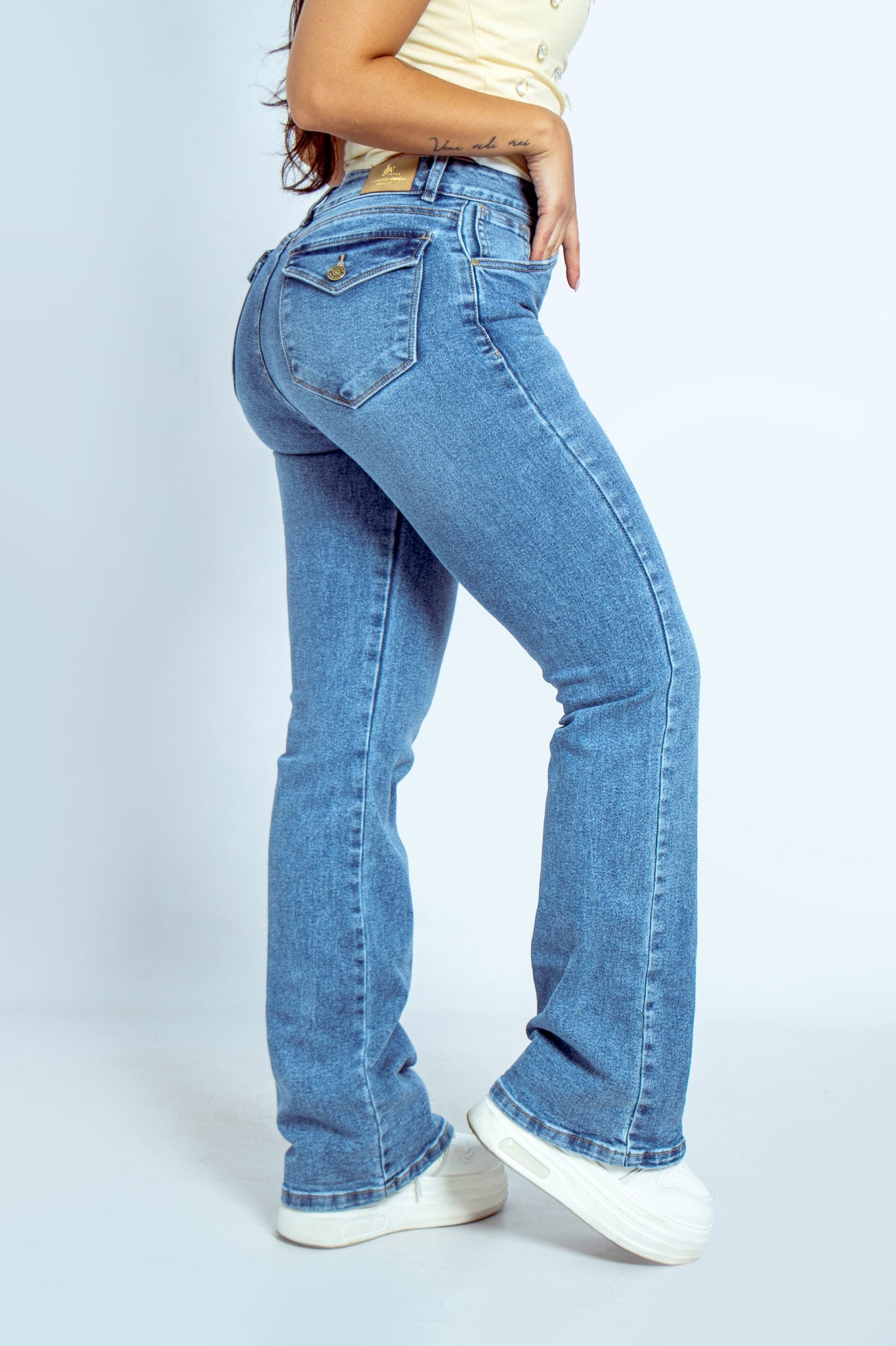 Joy Staz Colombian Jeans Bota Recta Azul Medio 116010 Jeans Colombianos