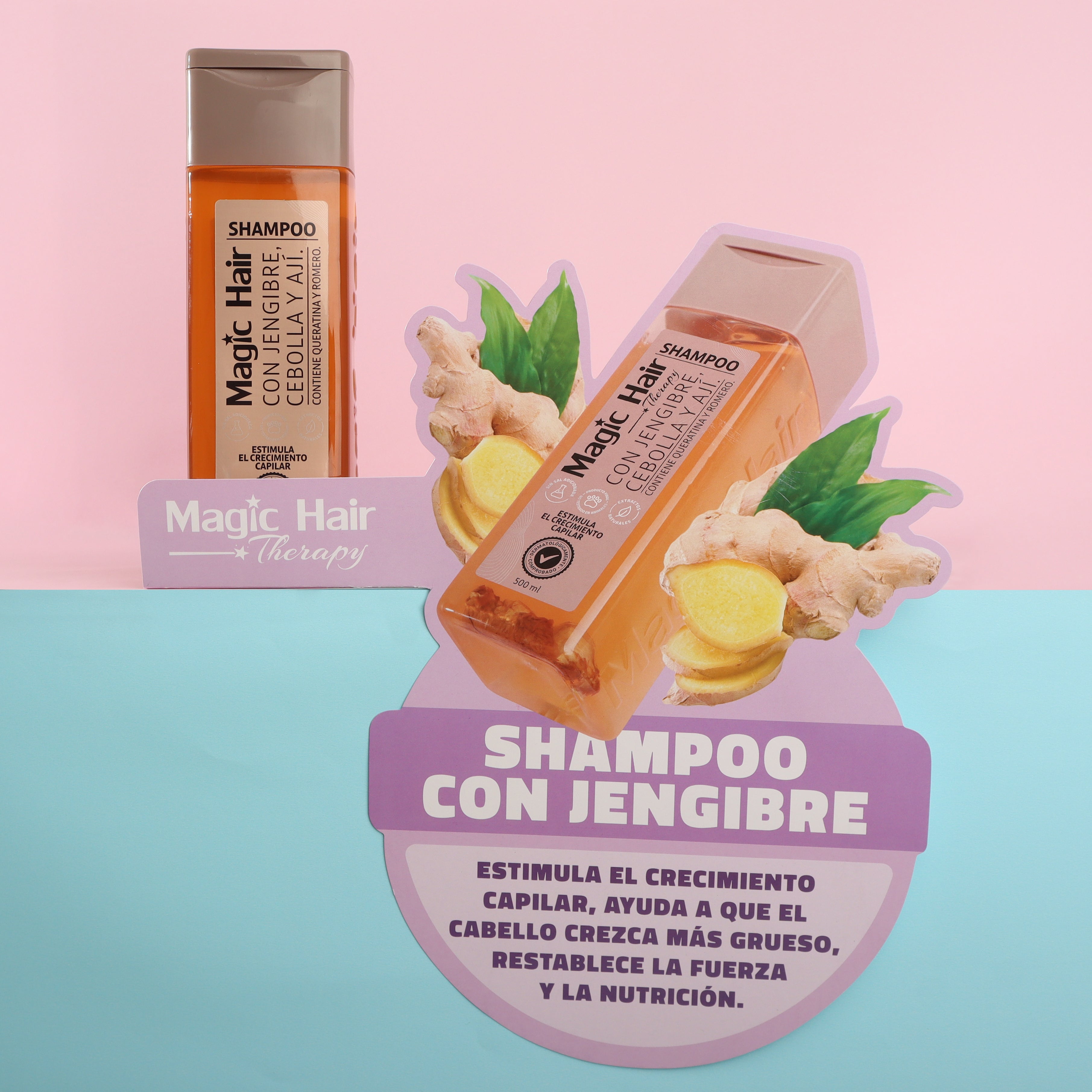 Magic Hair KIT (2 PACK) Magic Hair Shampoo de cebollla con aji y Magic Hair Acondicionador con cebolla jengibre y aji