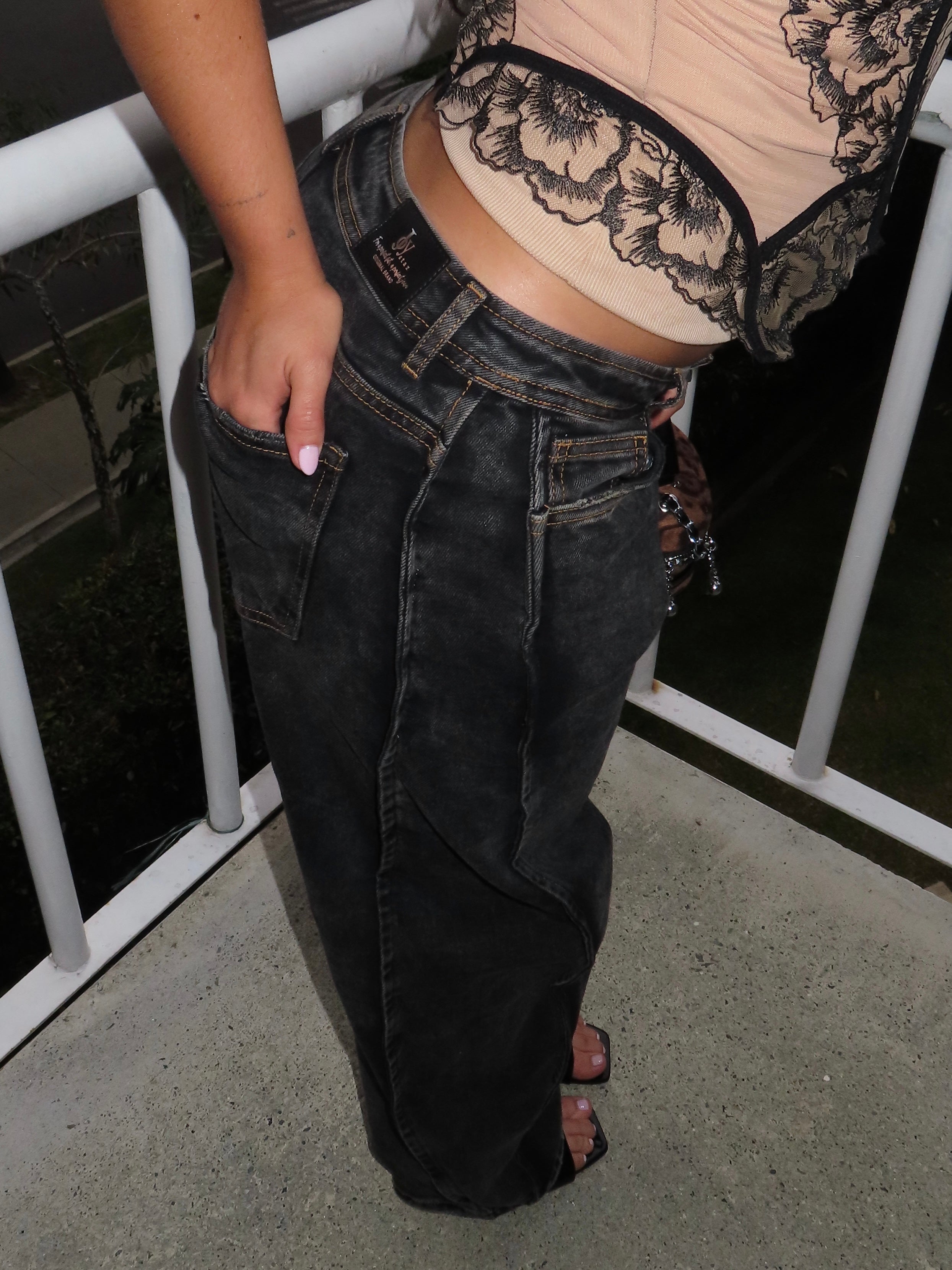 Joy Staz Colombian Jeans Pantalon Corte Barrel Tiro Alto 716016 Jeans Colombianos