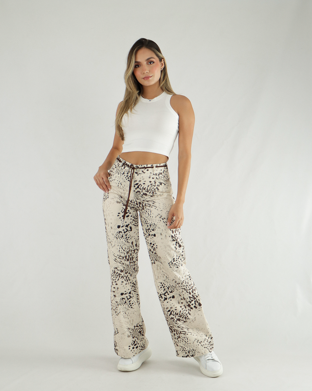 Joy Staz Print Cream Pants - 715042