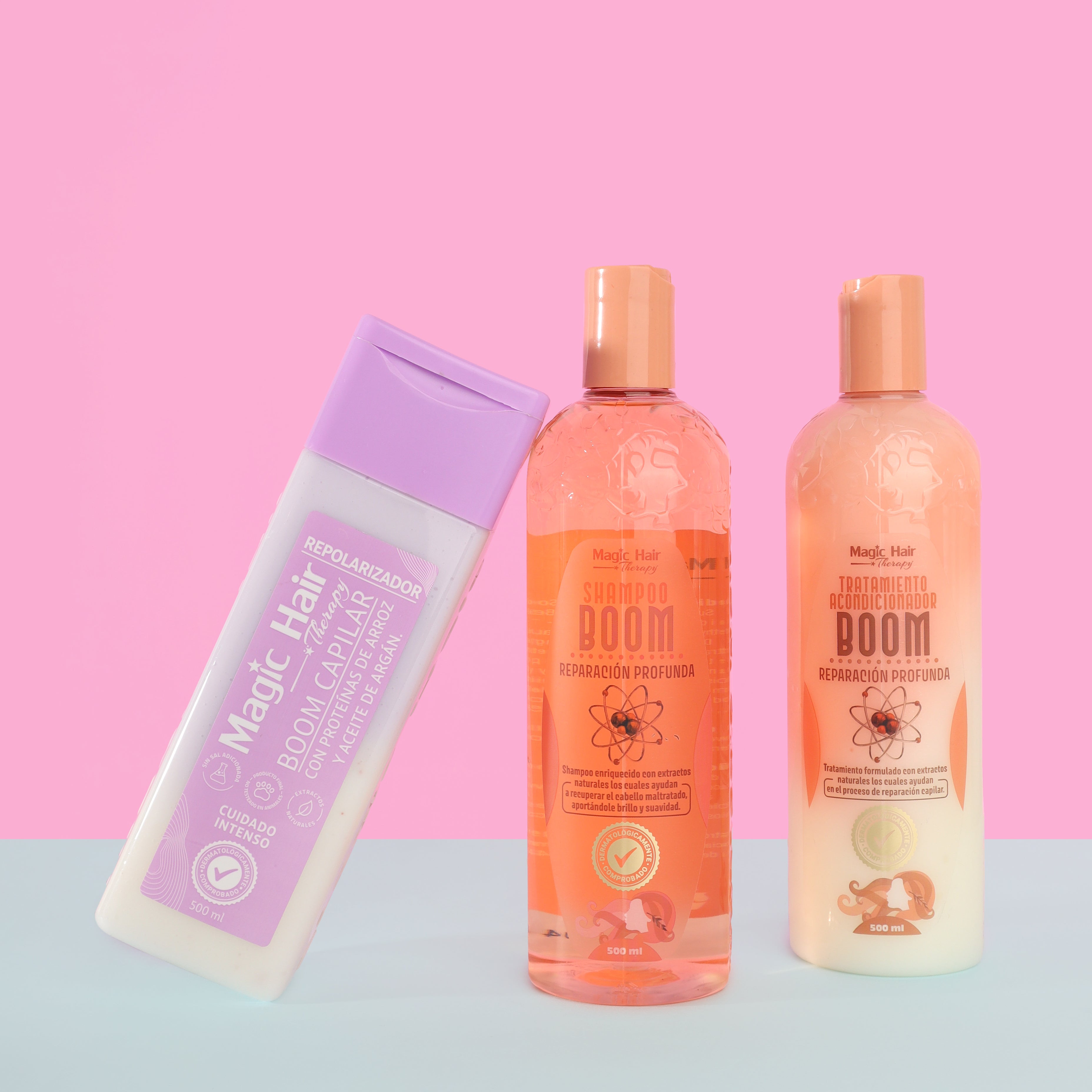 Magic Hair Shampoo Boom, Acondicionador Boom y Repolarizador Boom (Pack 3)