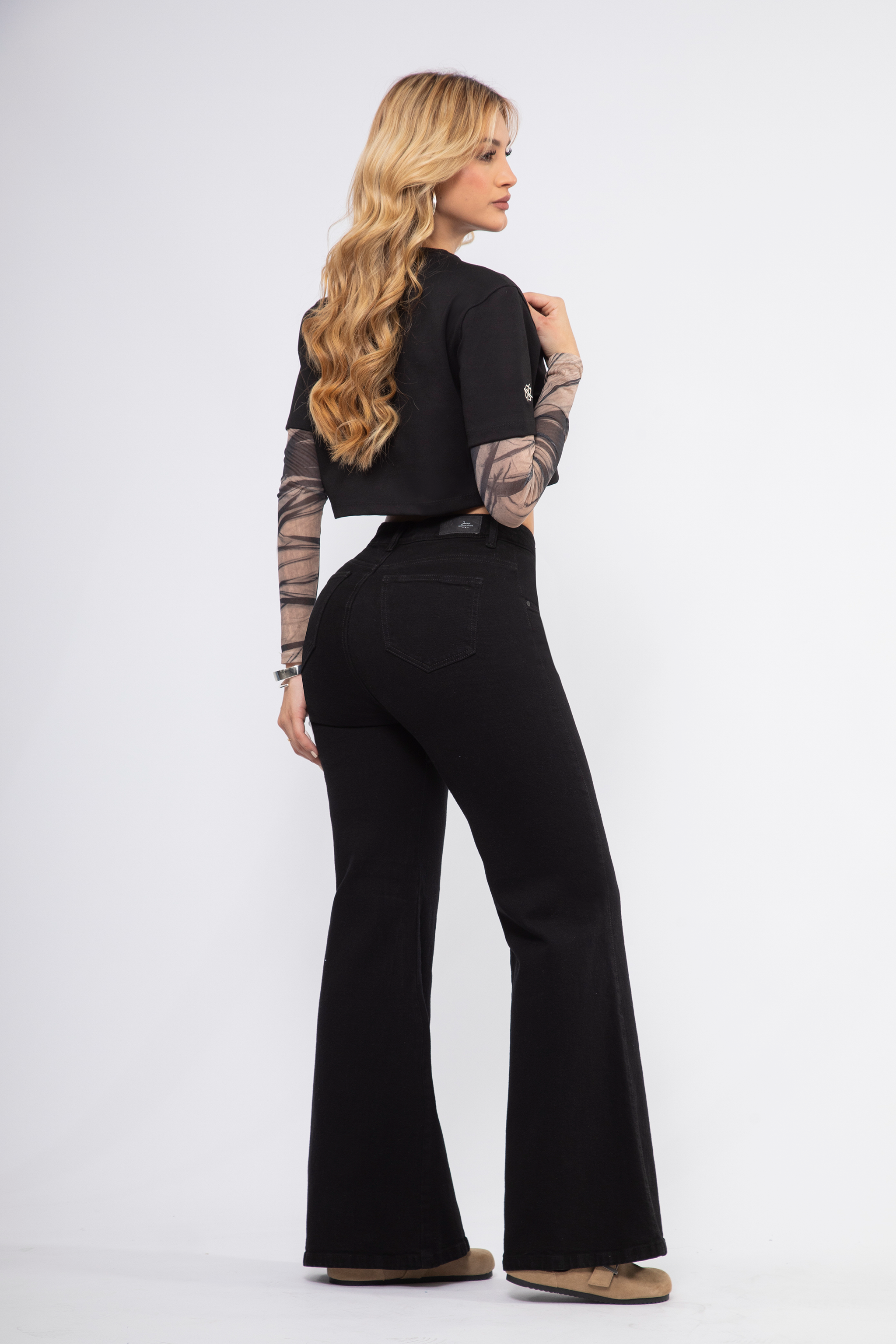 Upfemme Colombian Jeans Wide Leg Tiro Alto y Ajuste Perfecto REF - UP 53076 Jeans Colombianos