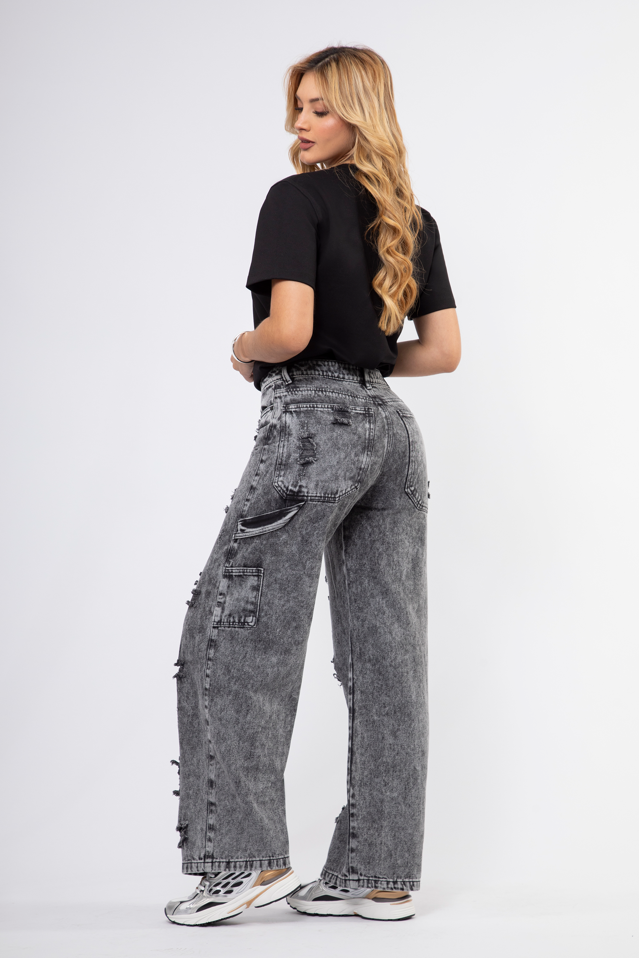 Upfemme Colombian Jeans Semi Barrel Tiro Alto Lavado Claro REF - Up 3051 Jeans Colombianos