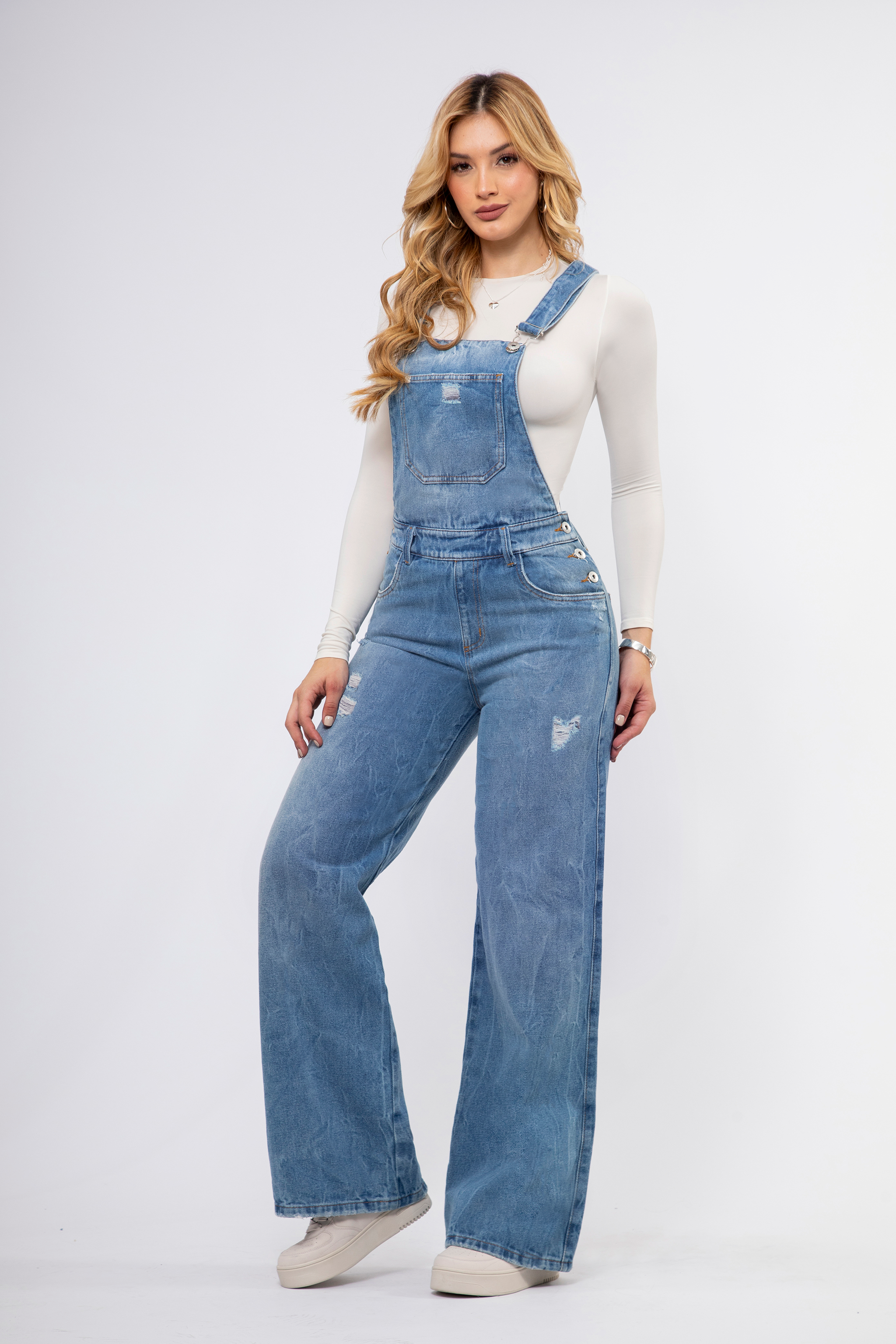 Upfemme Colombian Jeans Overol Cintura Alta Skinny Push Up Realce de Figura. REF - UP 53118 Jeans Colombianos