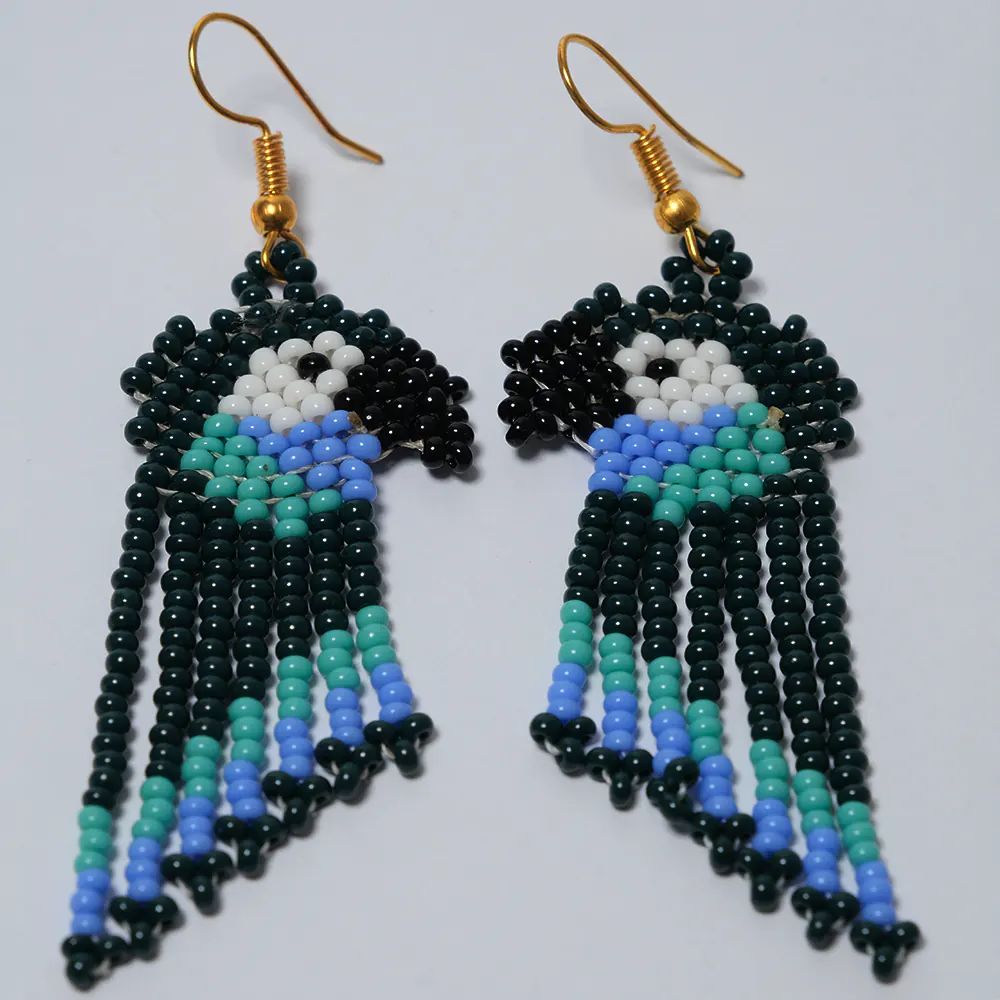 Aretes  Guacamaya Océano Nocturno J3-05