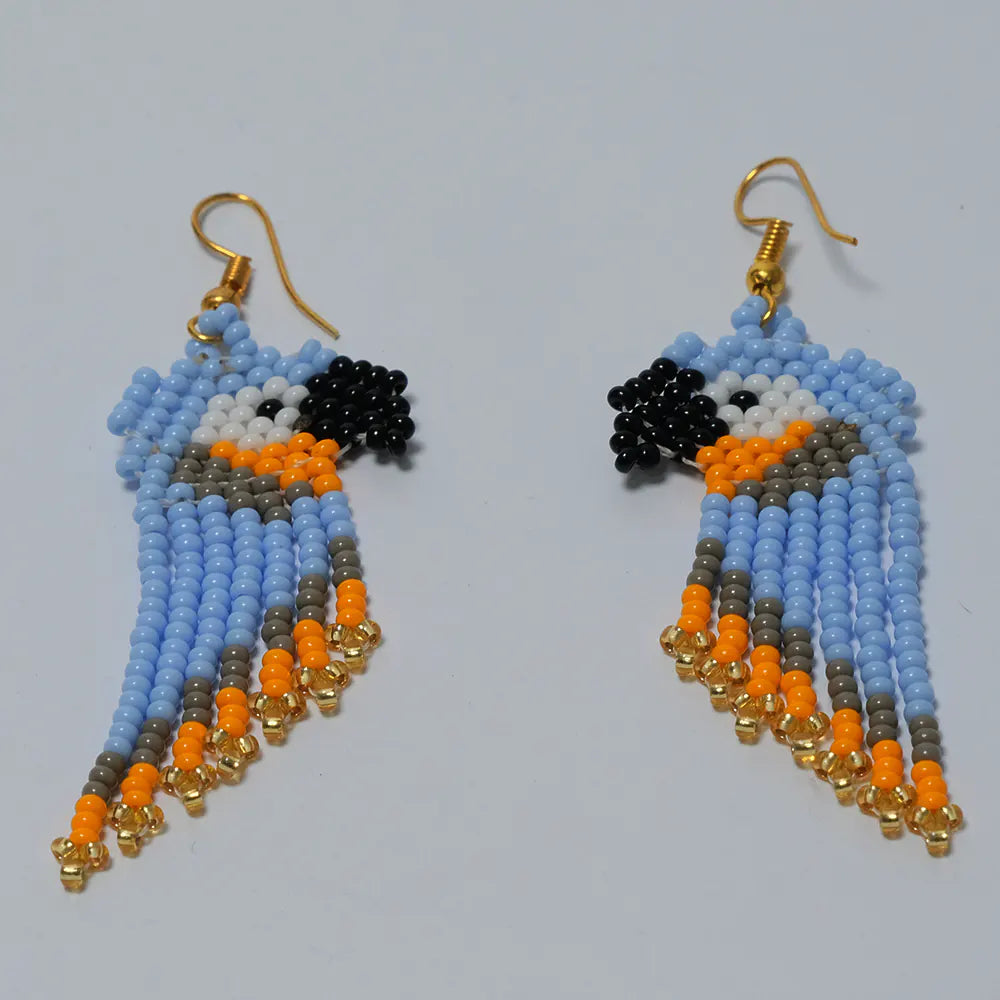 Aretes  Guacamaya Brisa Celeste J3-07