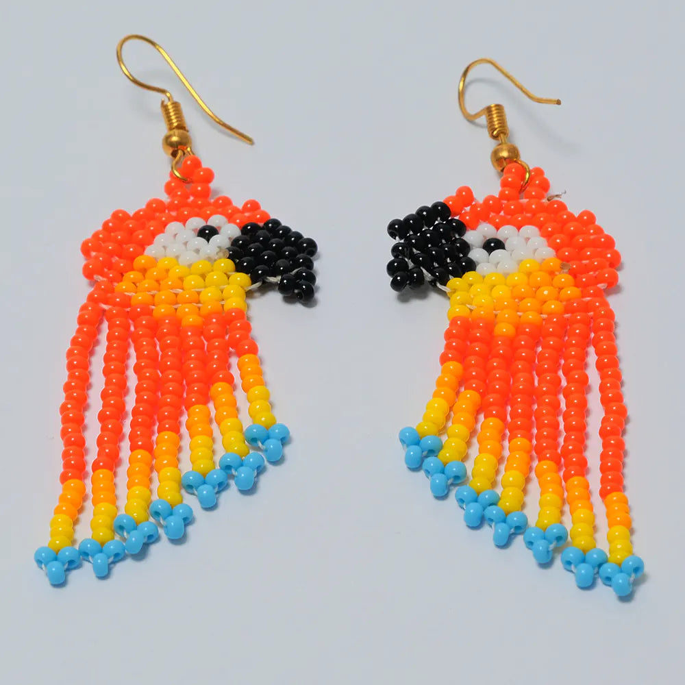 Aretes Resplandor Guacamaya Atardecer J3-12