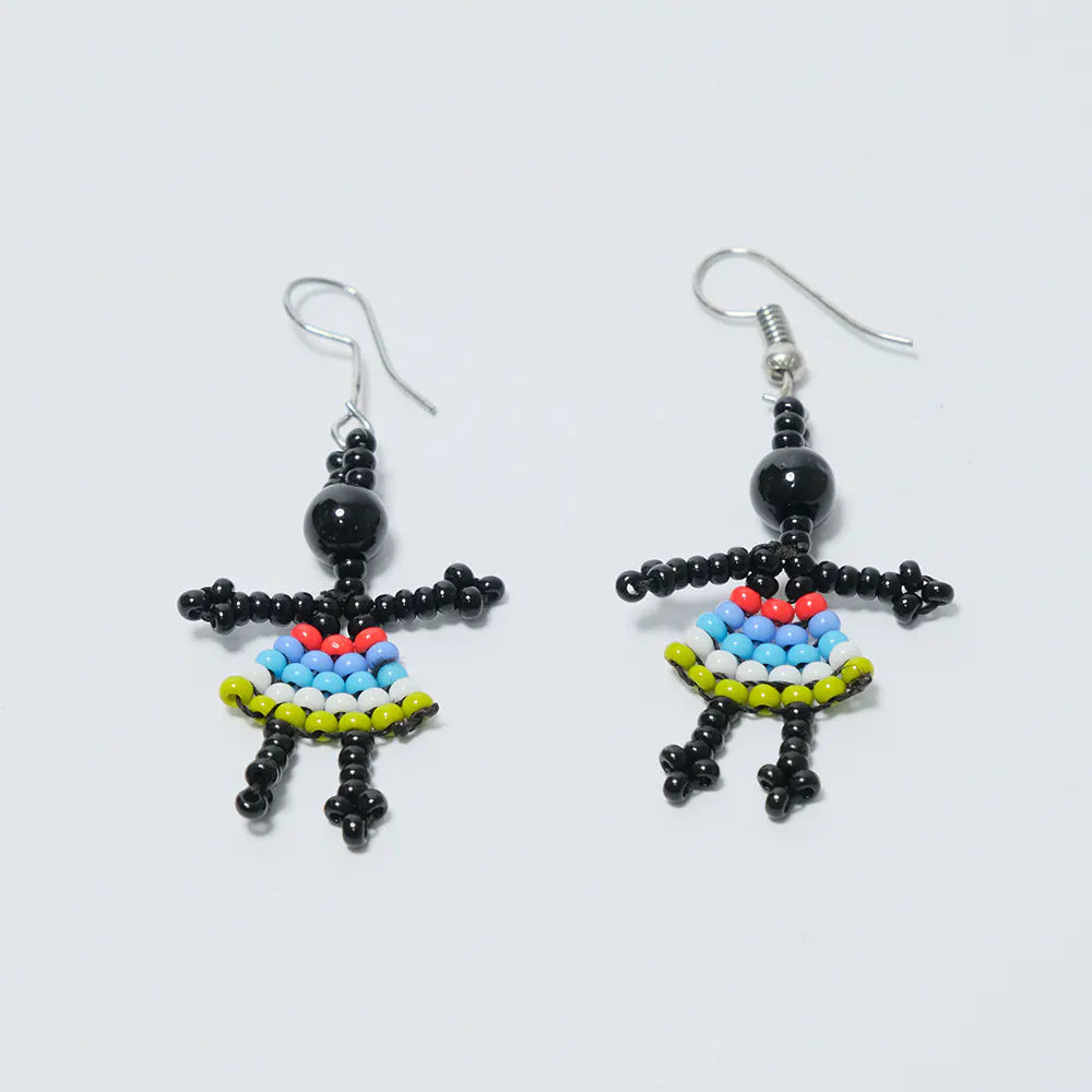 Aretes Muñeca Artesanal en Mostacilla J4-04