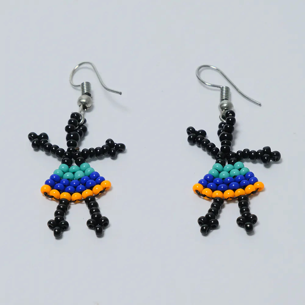 Aretes Muñeca Colores en Mostacilla J4-07