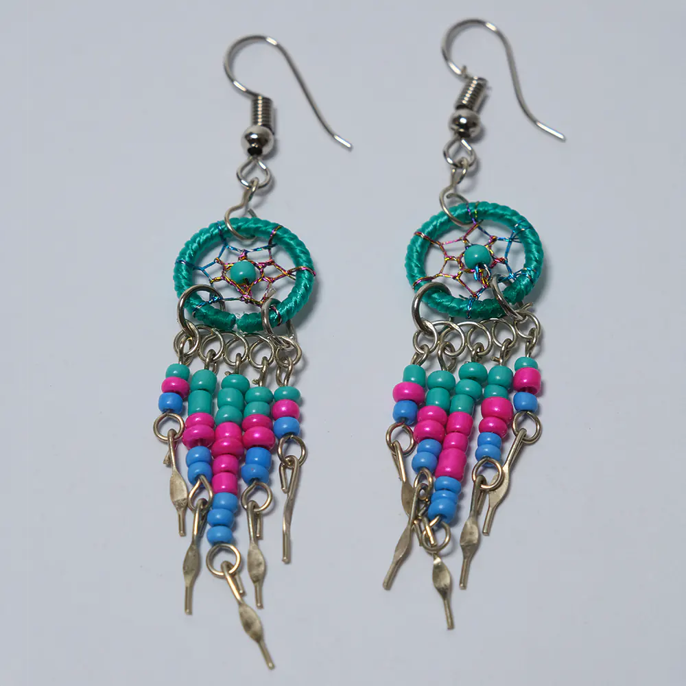 Aretes Atrapasueños en Mostacilla J5-01