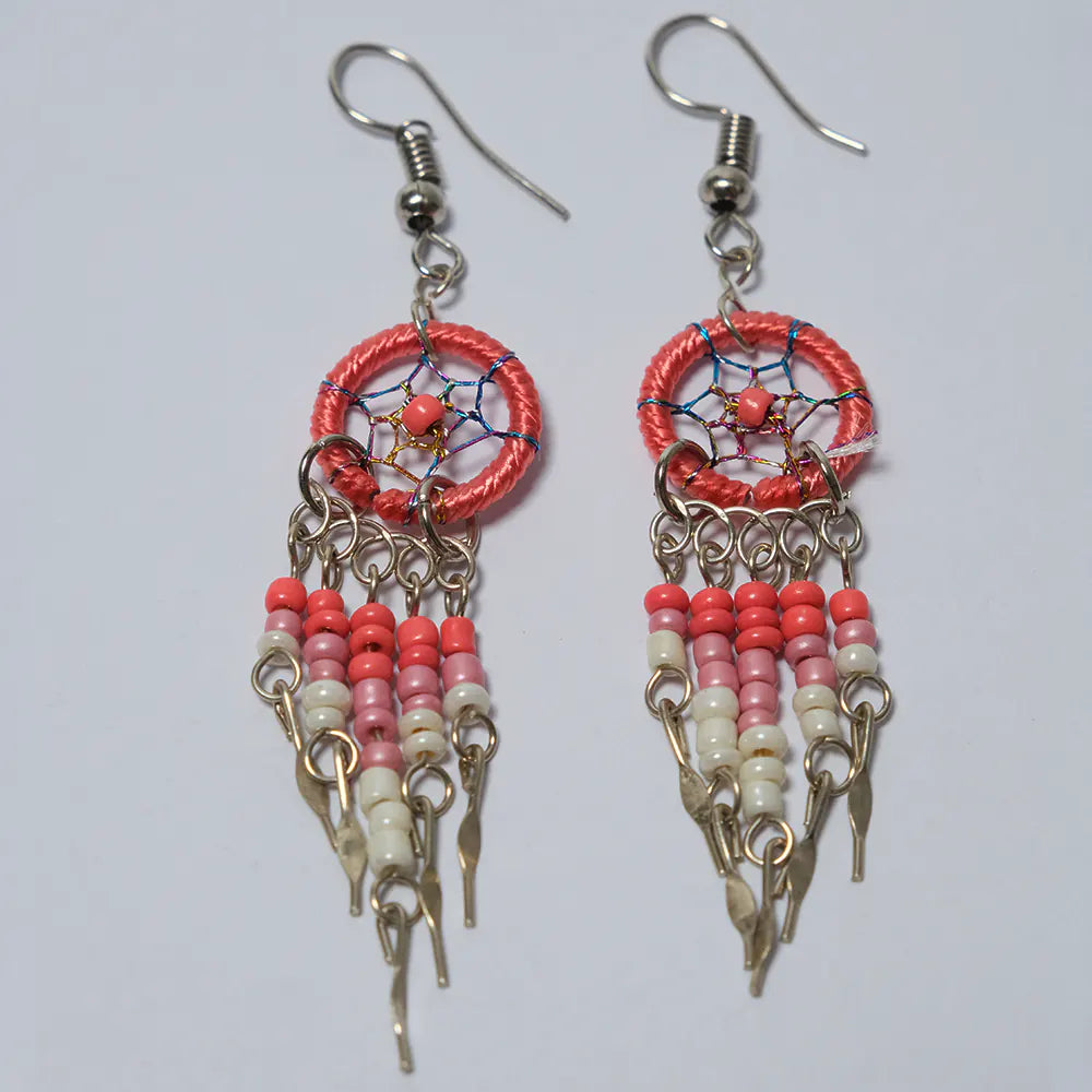 Aretes Atrapasueños Rosa Pastel J5-06
