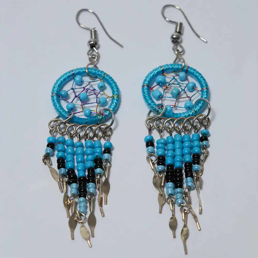 Aretes Atrapasueños Azul Turquesa J5-07