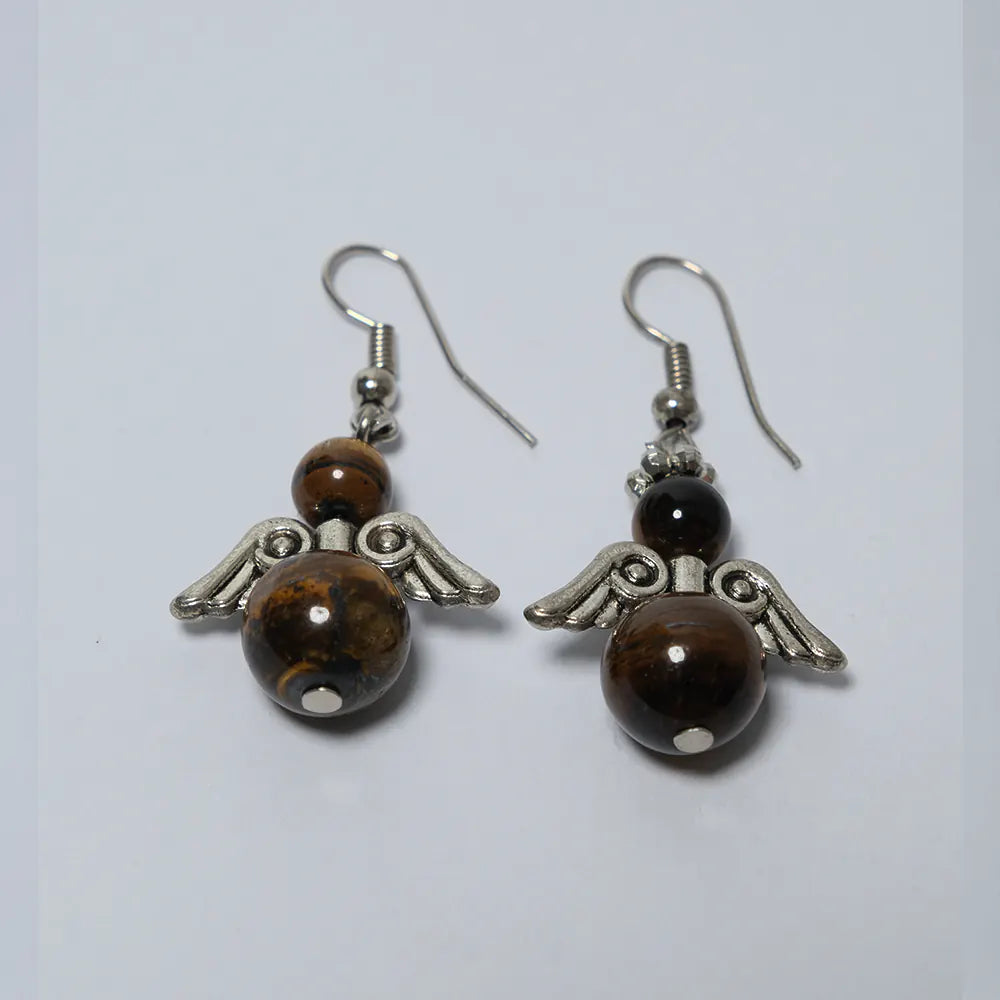 Aretes Premium Angel Ojo de Tigre Colgante J8-06