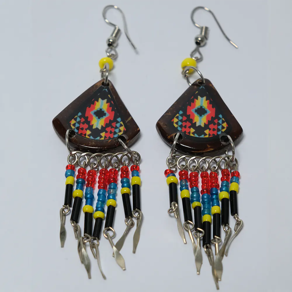 Aretes Premium Diseño Étnico Colombiano con Mostacillas J9-07