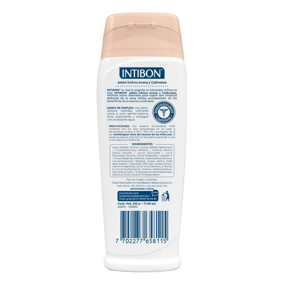 INTIBON intimate soap with oats and calendula x 210gr