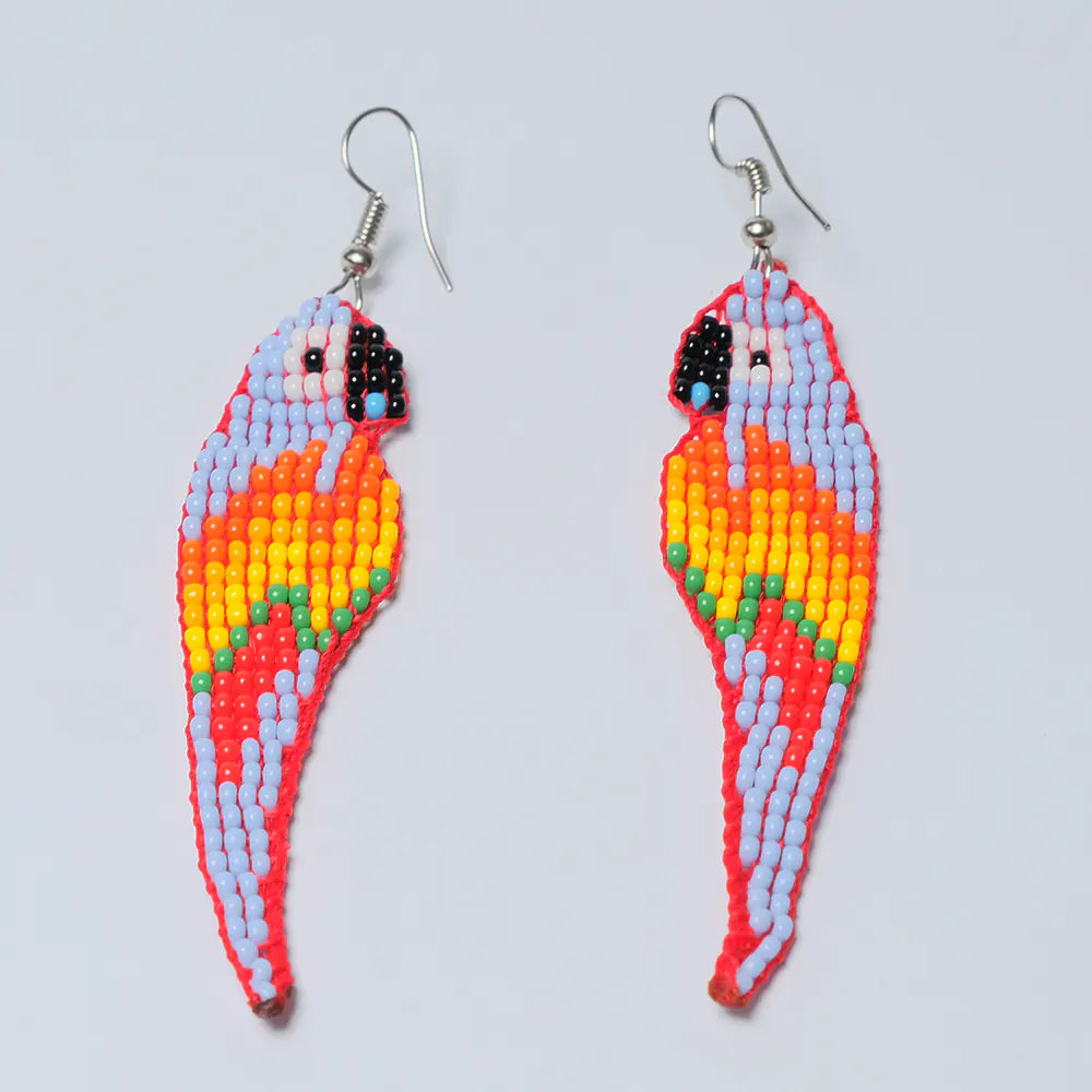 Aretes Guacamaya Celeste J1-02