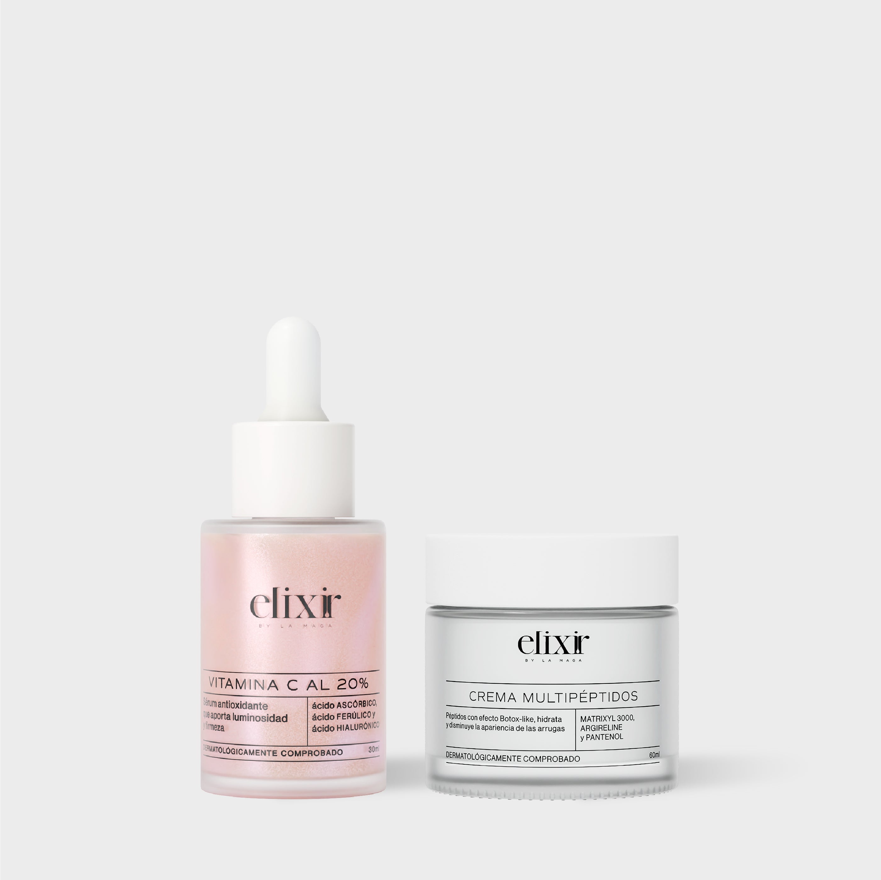 Elixir KIT LIFTING & GLOW - Vitamina C al 20% 30Ml y Crema Multipeptidos 60ml (2 Pack)