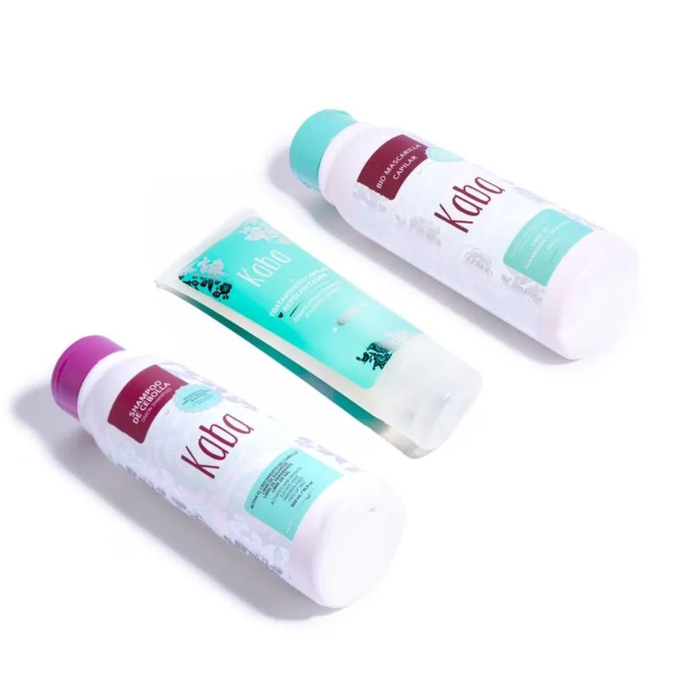 Kaba Shampoo de Cebolla, Kaba Bio mascarilla Capilar, Kaba Tratamiento Repolarizador (3 pack)