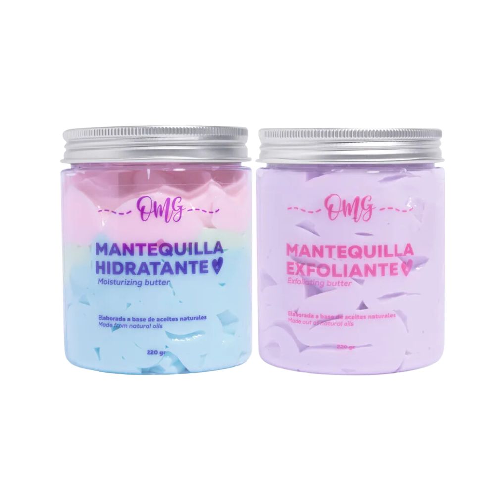 Omg mantequilla corporal (2 pack) mantequilla corporal exfoliante omg y mantequilla corporal hidratante omg by kaba