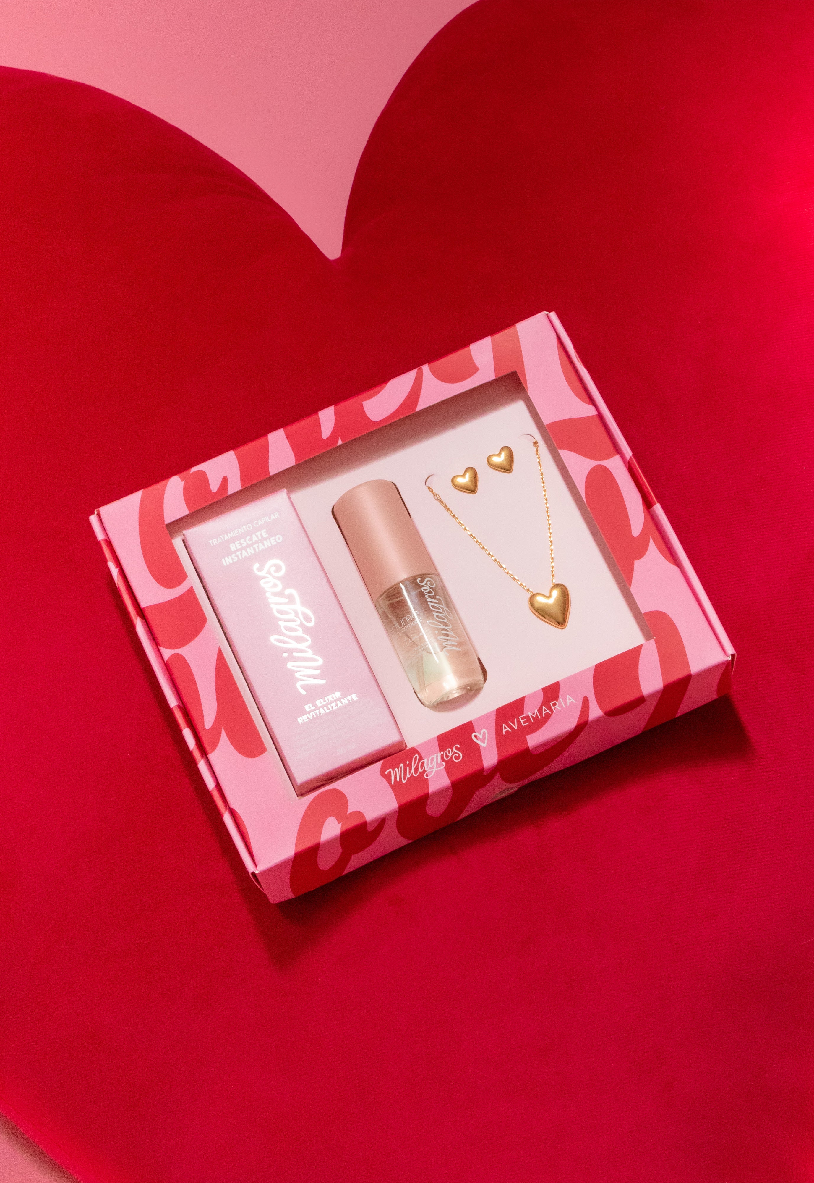 Kit Milagros x Avemaria - Rescate instantaneo, Mini perfume Martina, Set de Collar y Aretes (3 pack)