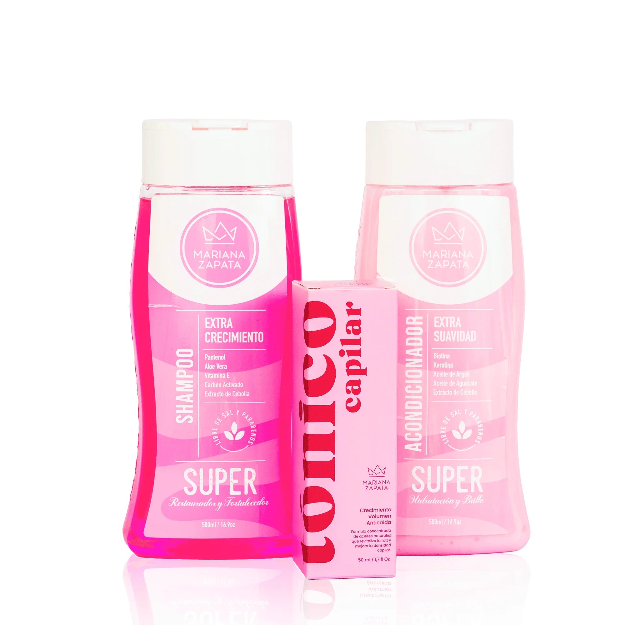 Mariana Zapata Kit Crecimiento - Shampoo, Acondicionador y Tonico Capilar (3 pack)