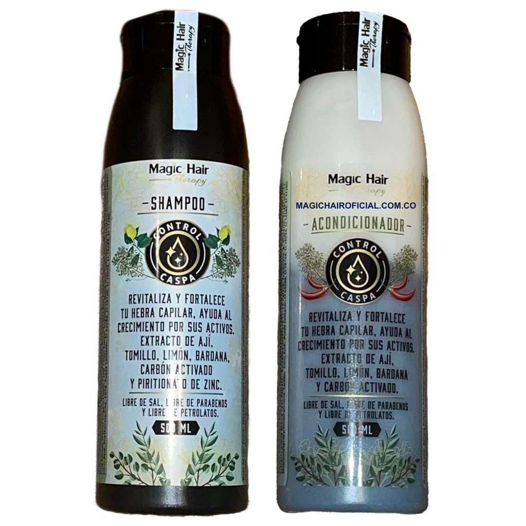 Magic Hair Kit Control Caspa (2 Pack) Magic Hair Shampoo control caspa x 500ml y Magic Hair Acondicionador control caspa x 500ml