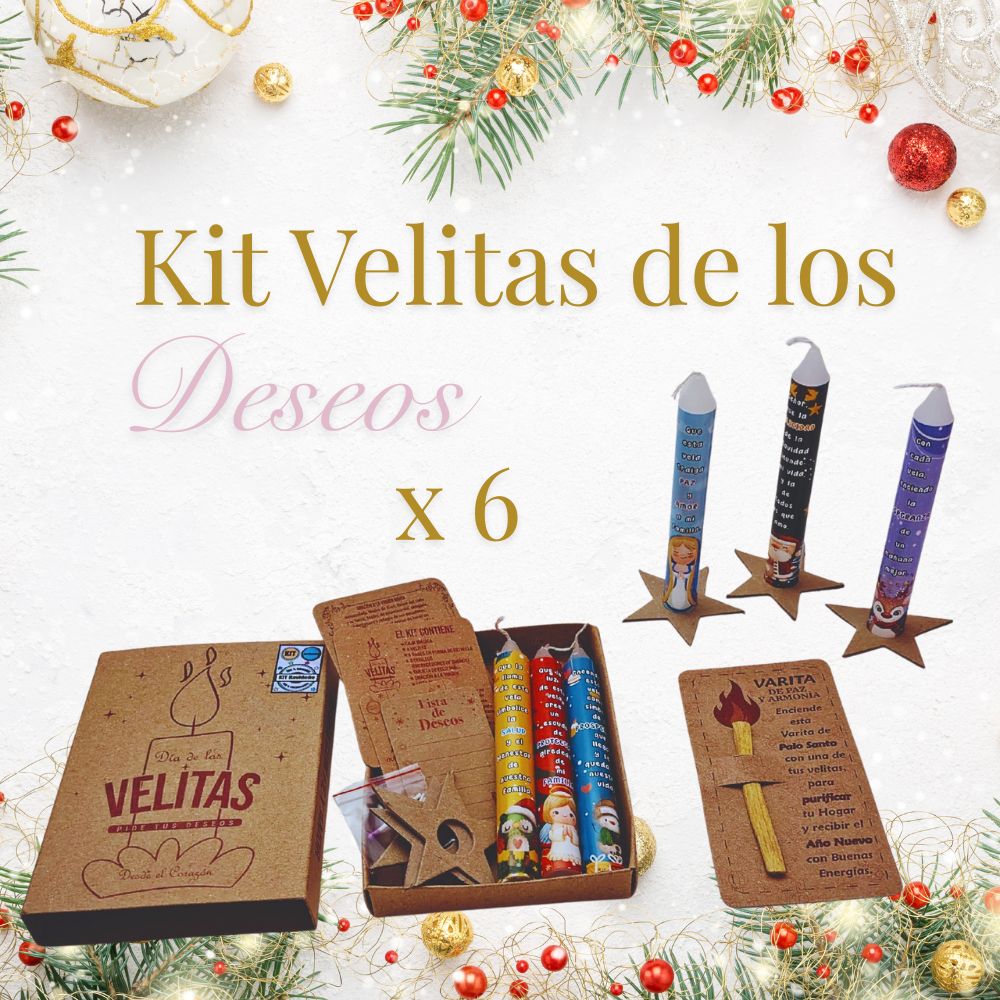Kit Velitas de los deseos - Velas Navidenas x 6 unidades
