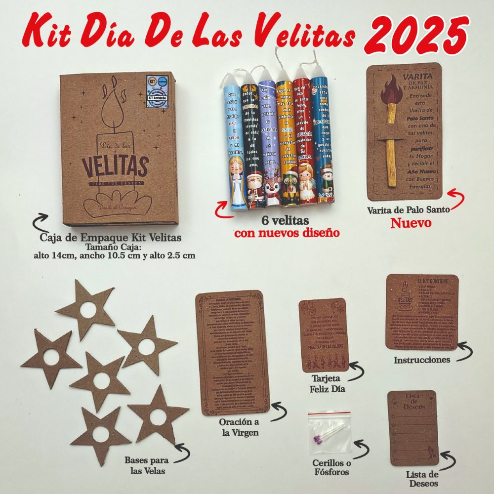 Kit Velitas de los deseos - Velas Navidenas x 6 unidades
