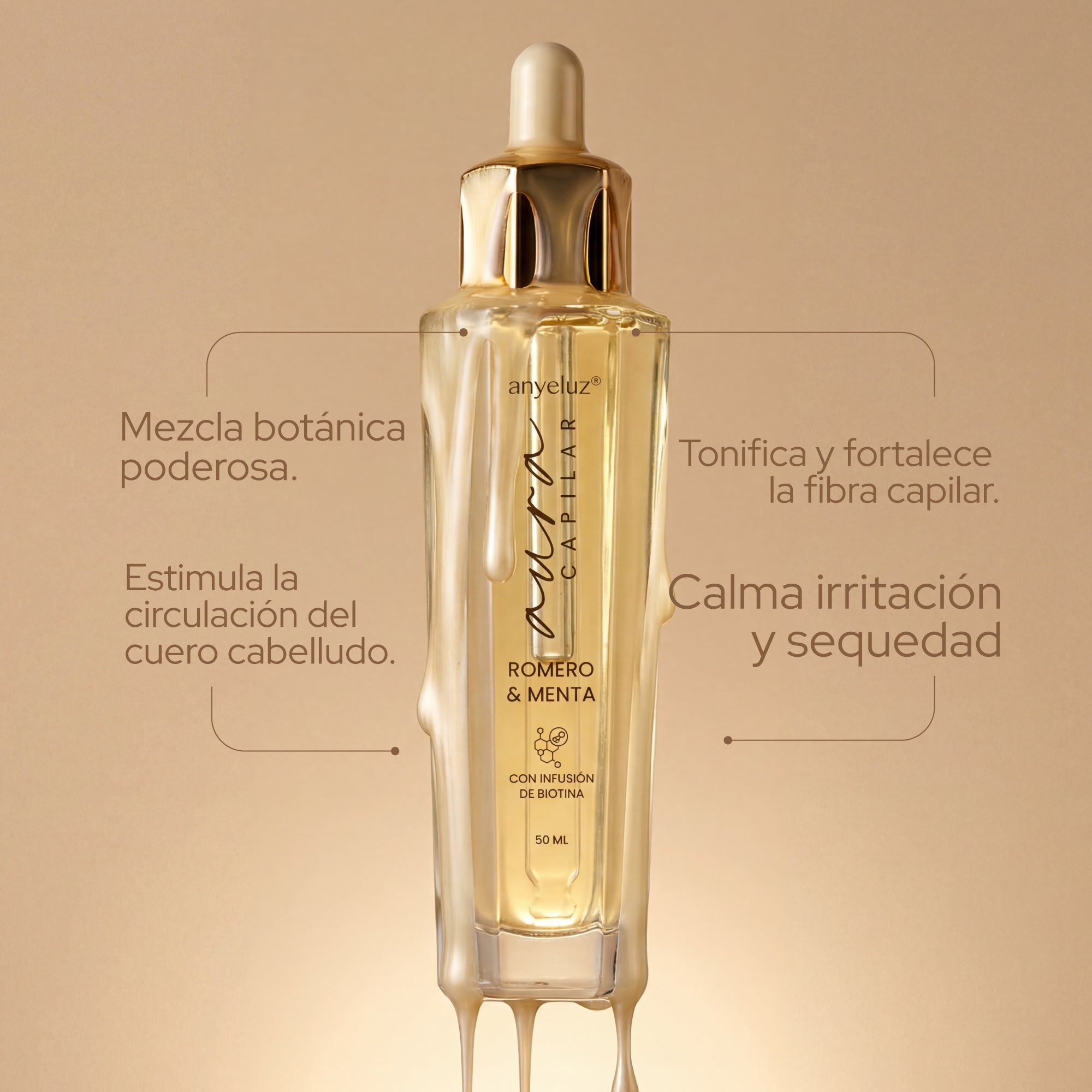 ANYELUZ ACEITE CAPILAR CON ROMERO Y MENTA 50ml