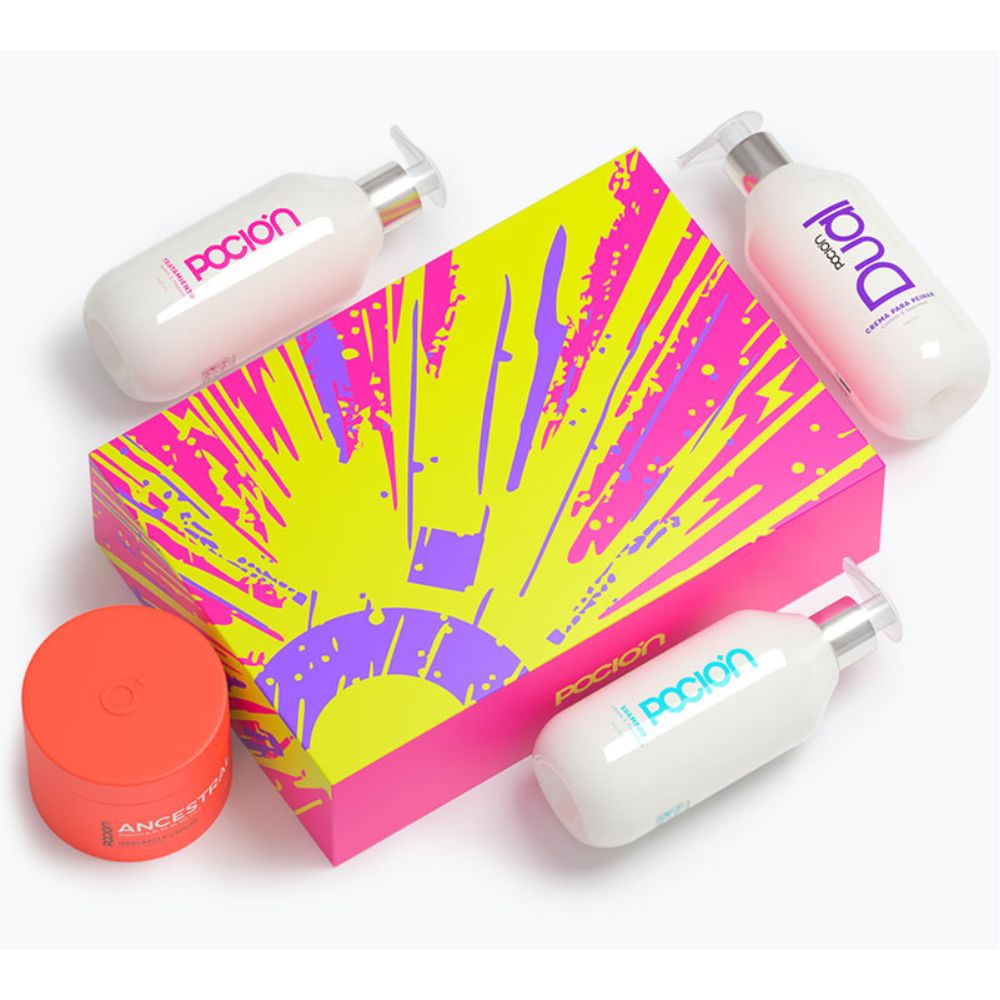 La Pocion Shampoo, La Pocion Tratamiento, La Pocion Crema para peinar, La Pocion Mascarilla Ancestral (4 pack)