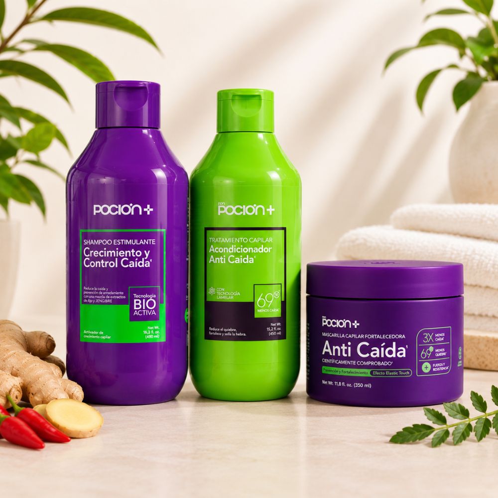 La Pocion Kit Anticaida - Shampoo Crecimiento, Acondicionador Anticaida y Mascarilla Fortalecedora (3 pack)