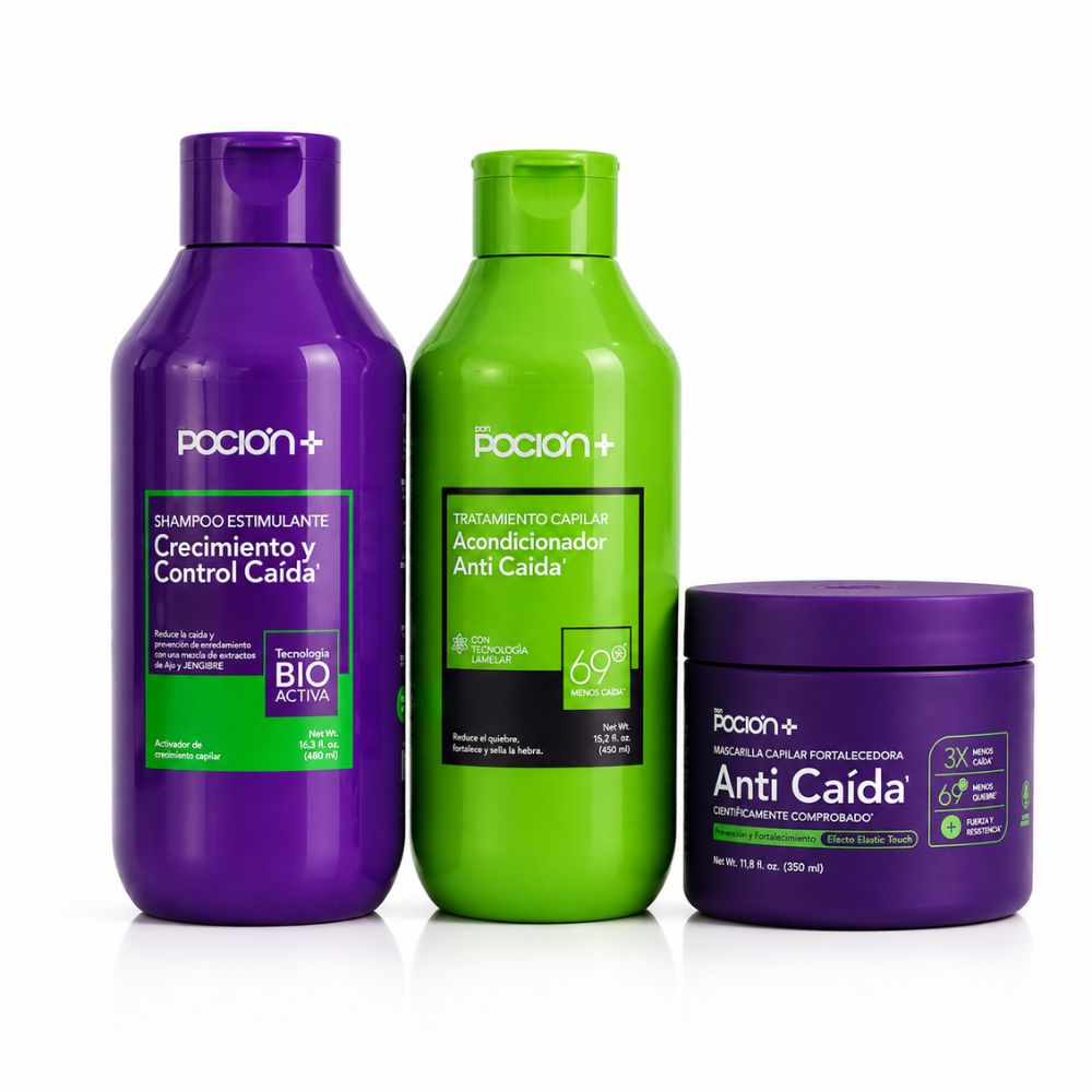 La Pocion Kit Anticaida - Shampoo Crecimiento, Acondicionador Anticaida y Mascarilla Fortalecedora (3 pack)