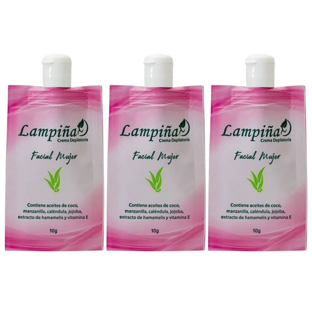 Lampina crema depilatoria Corporal 30gr -3 unid + Lampina Crema Depilatoria Facial Mujer - 3 unid / Lampina Combo 3+3 (6 pack)