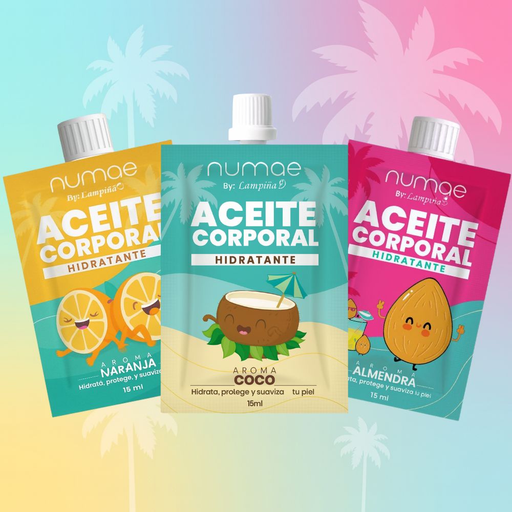 Lampina Kit Aceites Corporales Hidratantes – Naranja, Almendra y Coco ( 15ml c/u  - 3 pack)