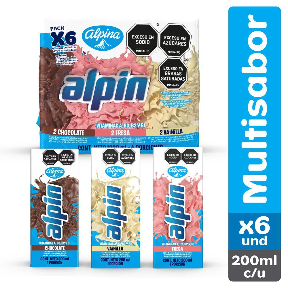 BEBIDA ALPIN Caja x 6und Multisabor 200mL cada uno