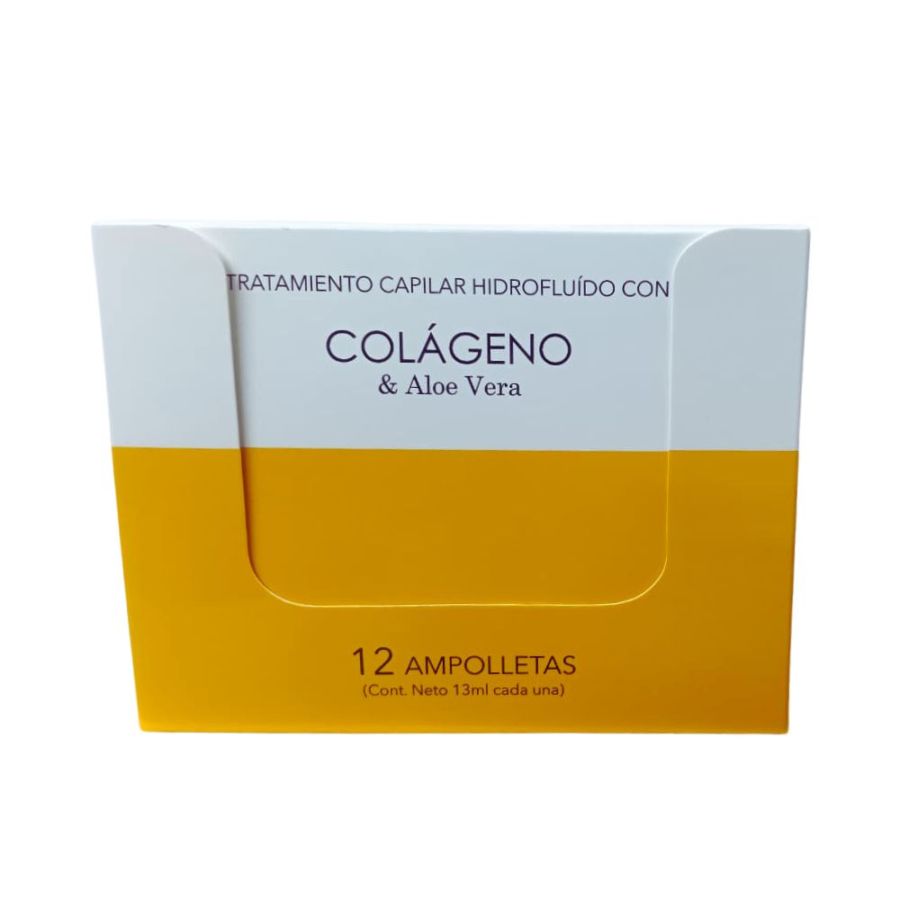 Lehit Ampolleta Tratamiento Capilar Hidrofluido Con Colageno y Aloe Vera (12 ampolletas - 13ml c/u)