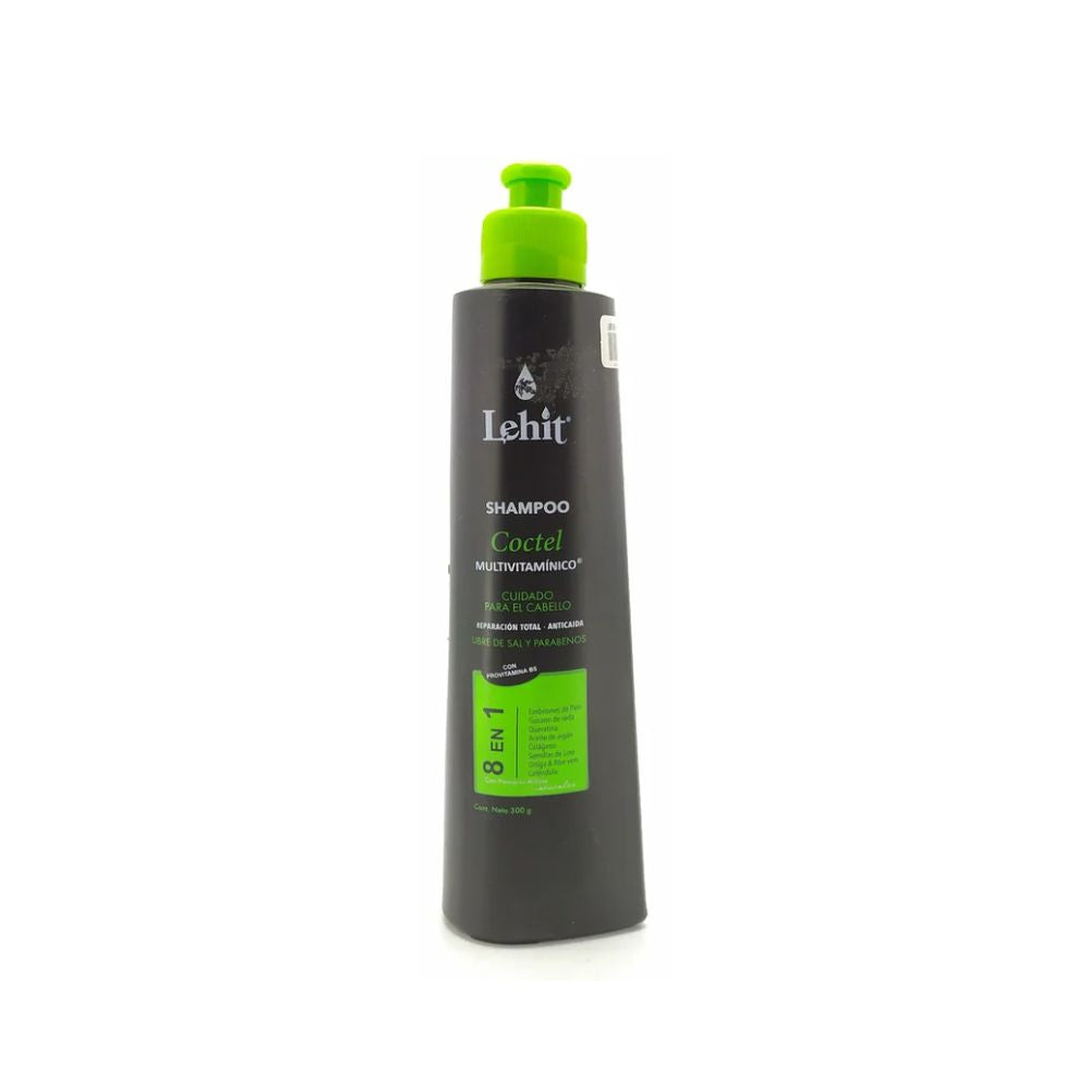 Lehit Shampoo Coctel Multivitaminico 8 en 1 y Tratamiento Coctel 8 en 1 - 300 mL (2 Pack)