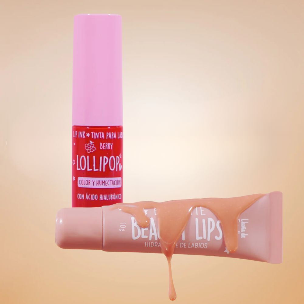 Lluvia de Estrellas Combo Duo Celestial - Tinta de labios x 10 ml y Gloss Nude Beauty Lips 10 ml (2 Pack)