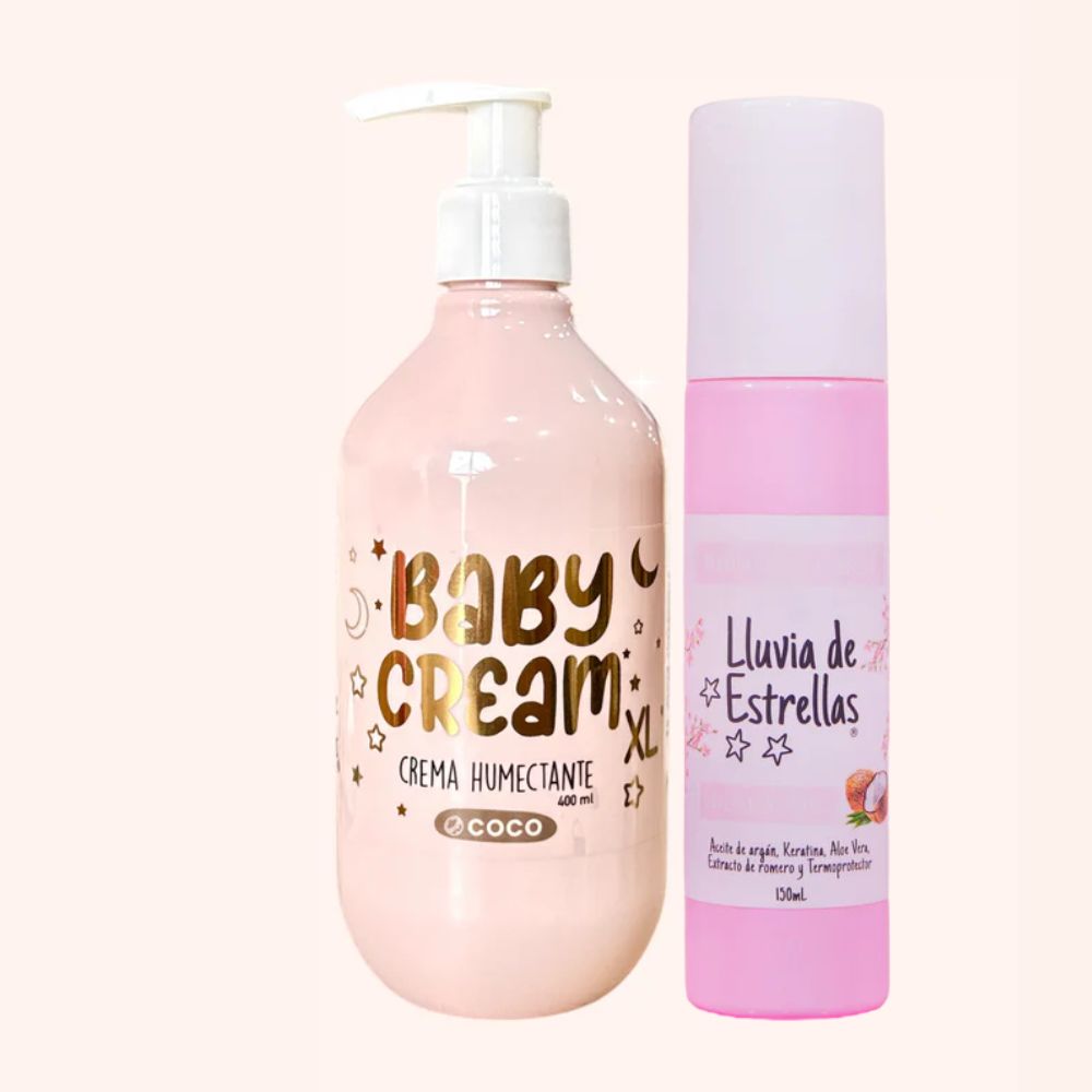 Lluvia de Estrellas Combo Brillo & Suavidad - Baby Cream XL x 400ml Coco y Perfume capilar x 150ml (2 pack)