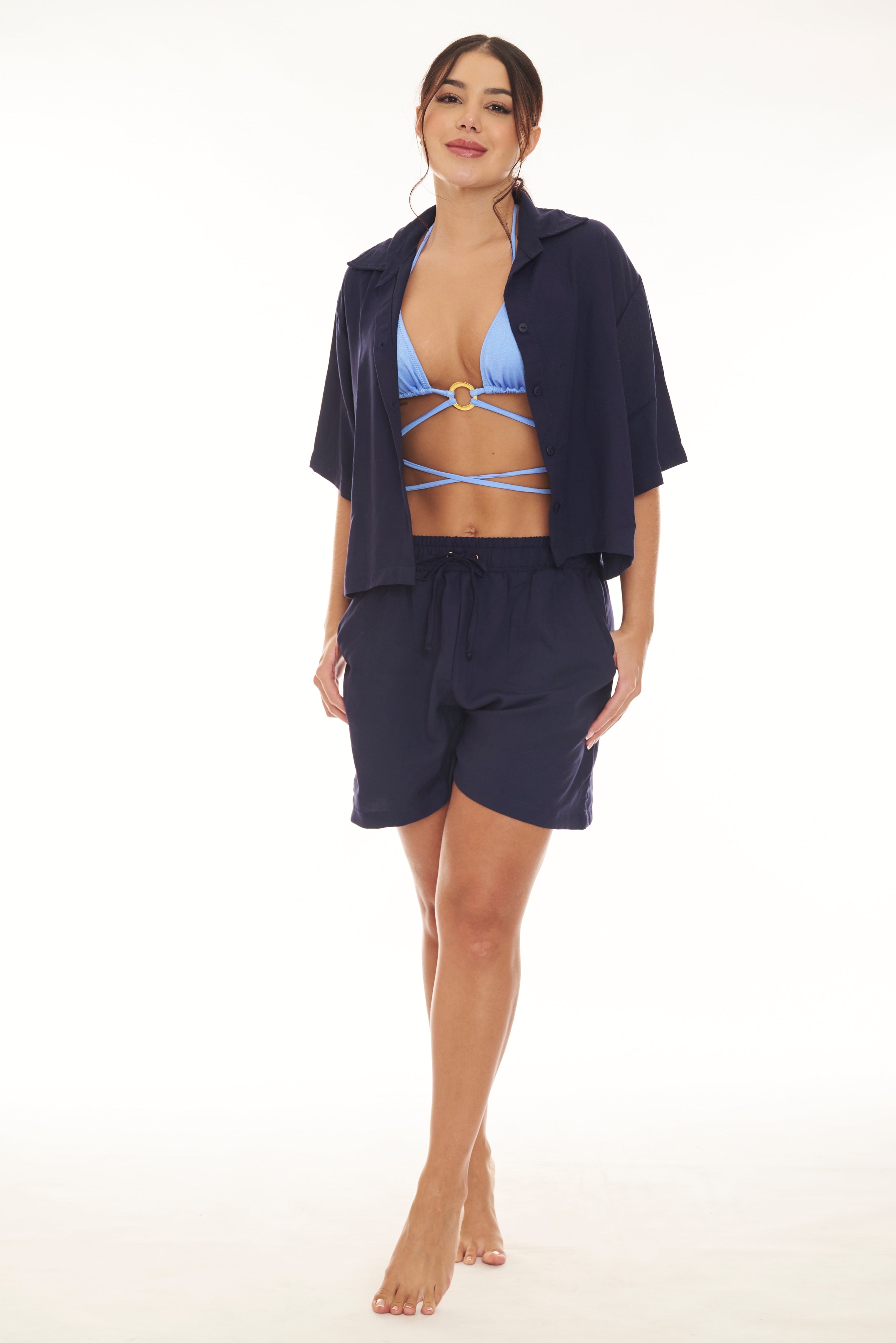 PEACH SWIMWEAR VESTIDO DE BAÑO CAMISA CORTA