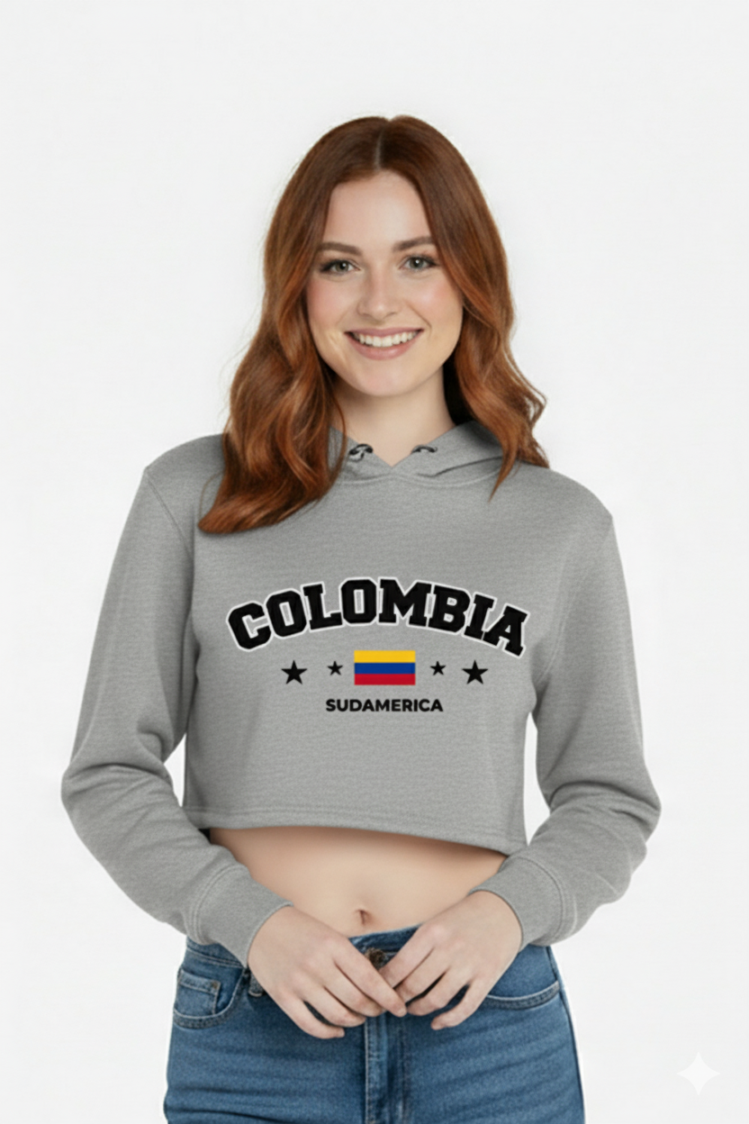 Hoodie Crop “Colombia Campus”