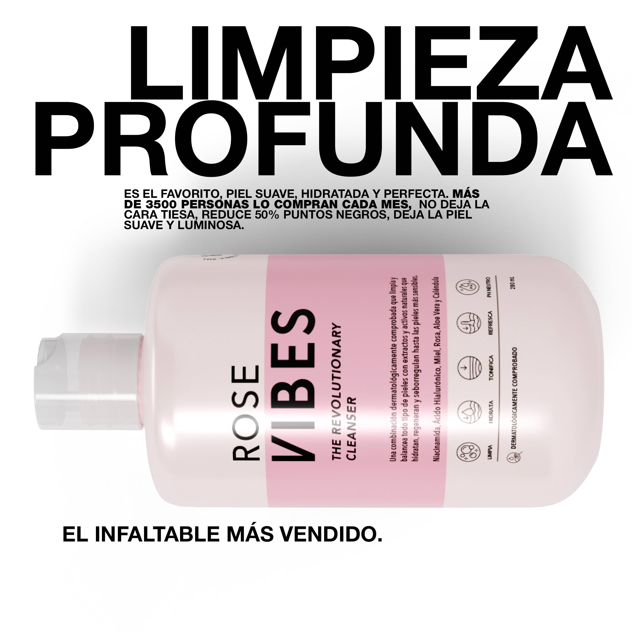 VIBES LIMPIADOR FACIAL CON ACIDO HIALURONICO 280 ML