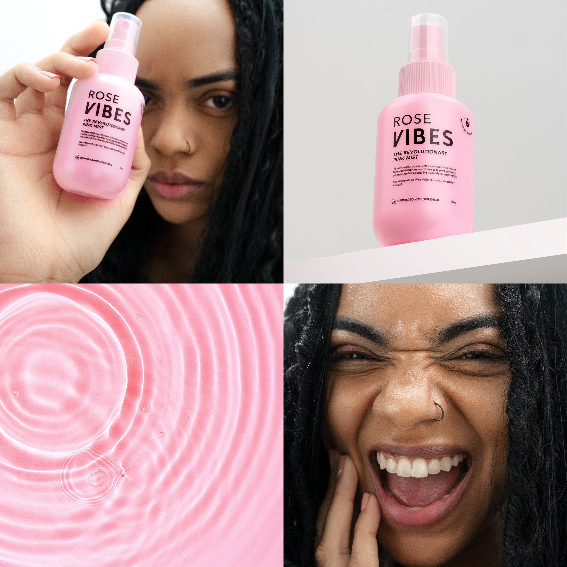 VIBES TONICO FACIAL ROSE VIBES CON NIACINAMIDA 90ML