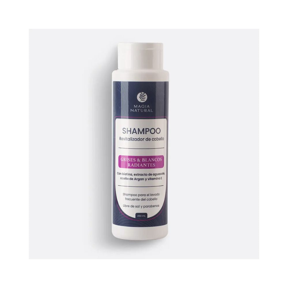 Natural Magic Kit Grey and White Hair Revitalizing Shampoo, Hair Biotherapy Treatment and Anti-Frizz Oil Gold Drops (3 Pack)