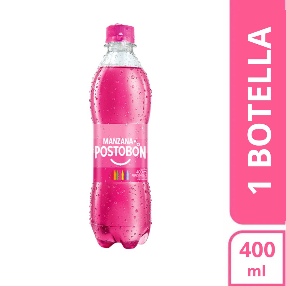 Postobon Gaseosa Manzana Botella x400ml
