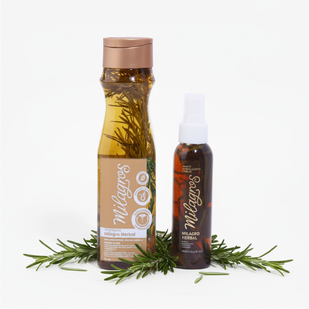 Milagros Shampoo herbal y Milagros tonico revitalizante capilar (2 pack)