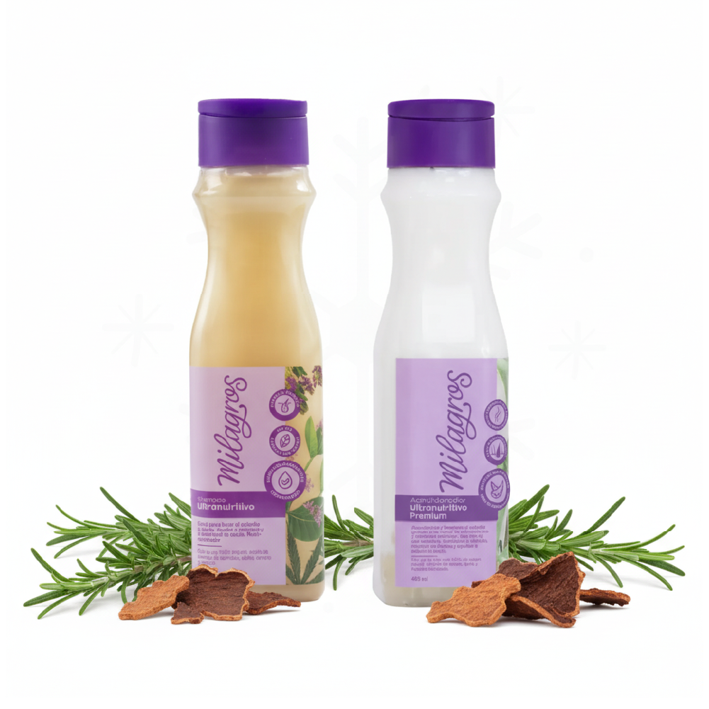 Milagros Shampo UltraNutritivo y Acondicionador Ultra Nutritivo Premium (2 Pack)