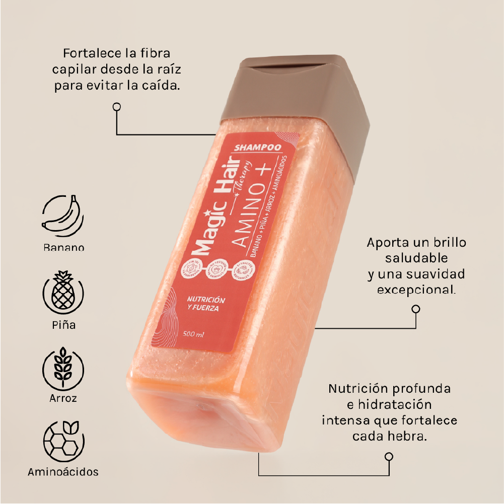 Magic Hair Shampoo para la Caida del Cabello Amino+ Nueva Formula 500ml